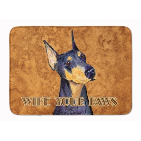 Carolines Treasures Carolines Treasures SS4891RUG Black & Tan Doberman Wipe Your Paws Machine Washable Memory Foam Mat SS4891RUG